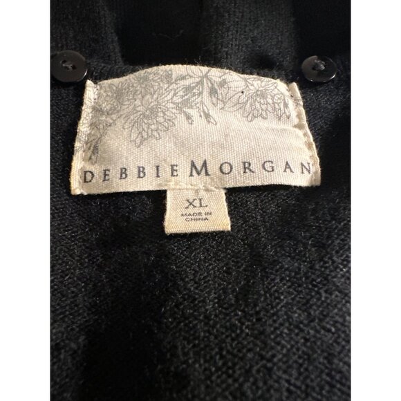 Warm Embellished Black Sweater Size XL Debbie Morgan Acrylic Rhinestone Festive - Picture 3 of 7